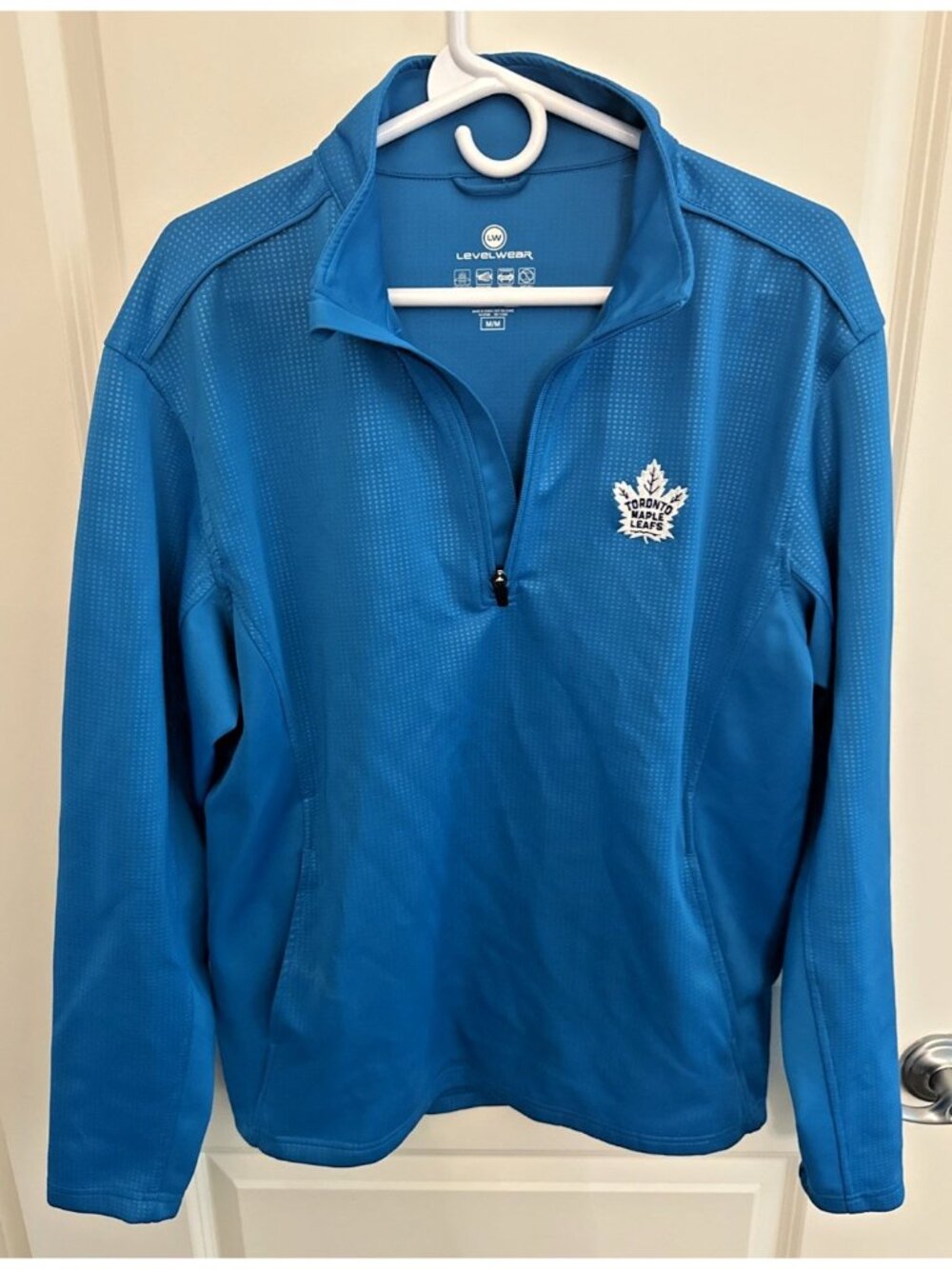 Toronto Maple Leafs Level Wear 1/4 Zip Pullover Athletic Shirt Pockets Mens Sz M
